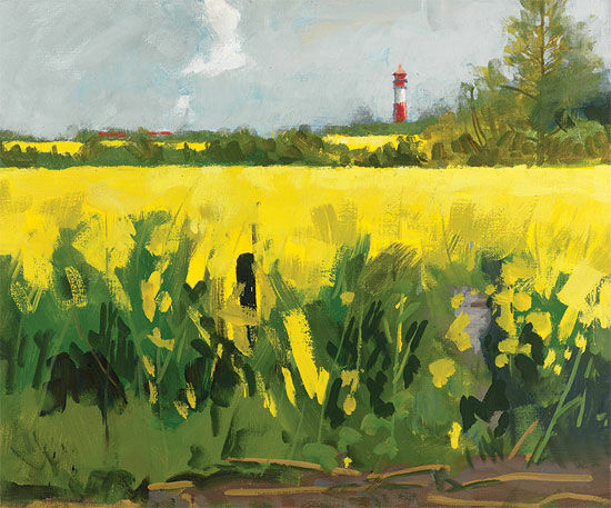 Billede "Field of Rape I (Yellow Shines at Nieby)" (2009), på båreramme von Frank Suplie