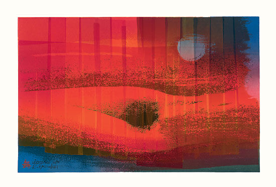 Schilderij "Love Land" (2002), niet ingelijst van Reinhard Brandner