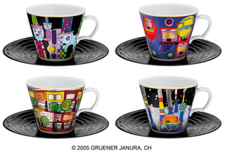 8-teiliges "Hommage à Hundertwasser - Die universalen Vier"-Sammlerset