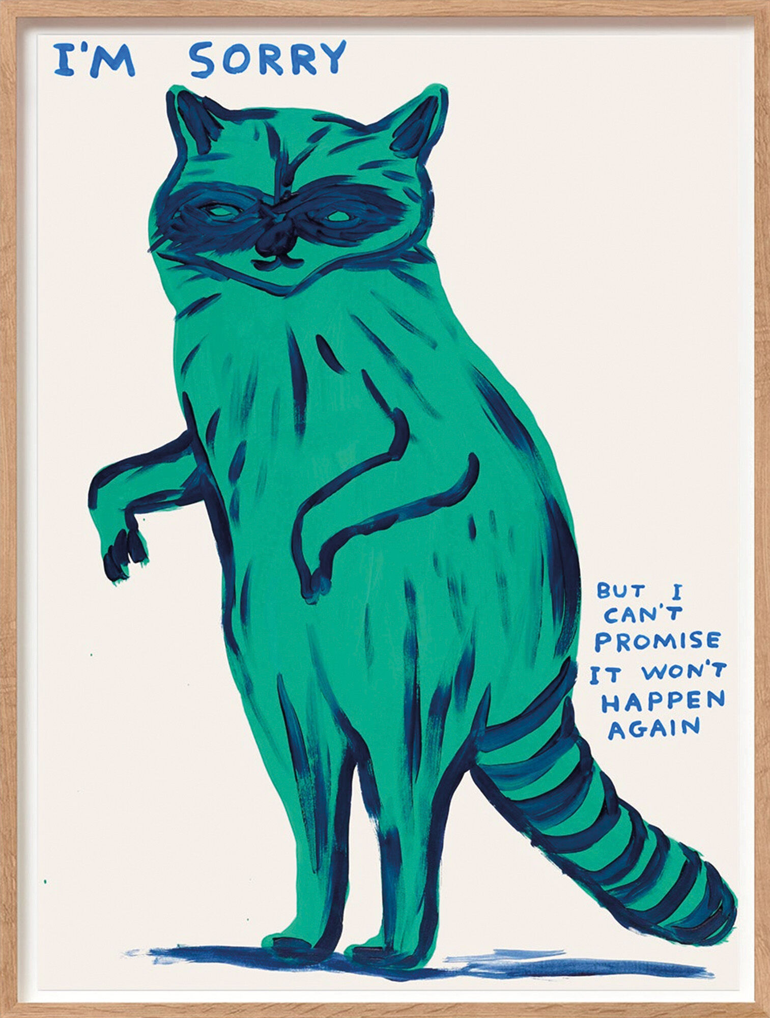 Quadro "Mi dispiace, non posso promettere che non succederà più" (2021) di David Shrigley