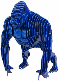 Steel sculpture "Gorilla", blue version
