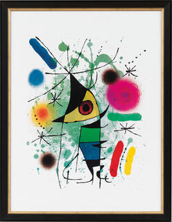 Bild "Der singende Fisch" (1972), gerahmt von Joan Miró