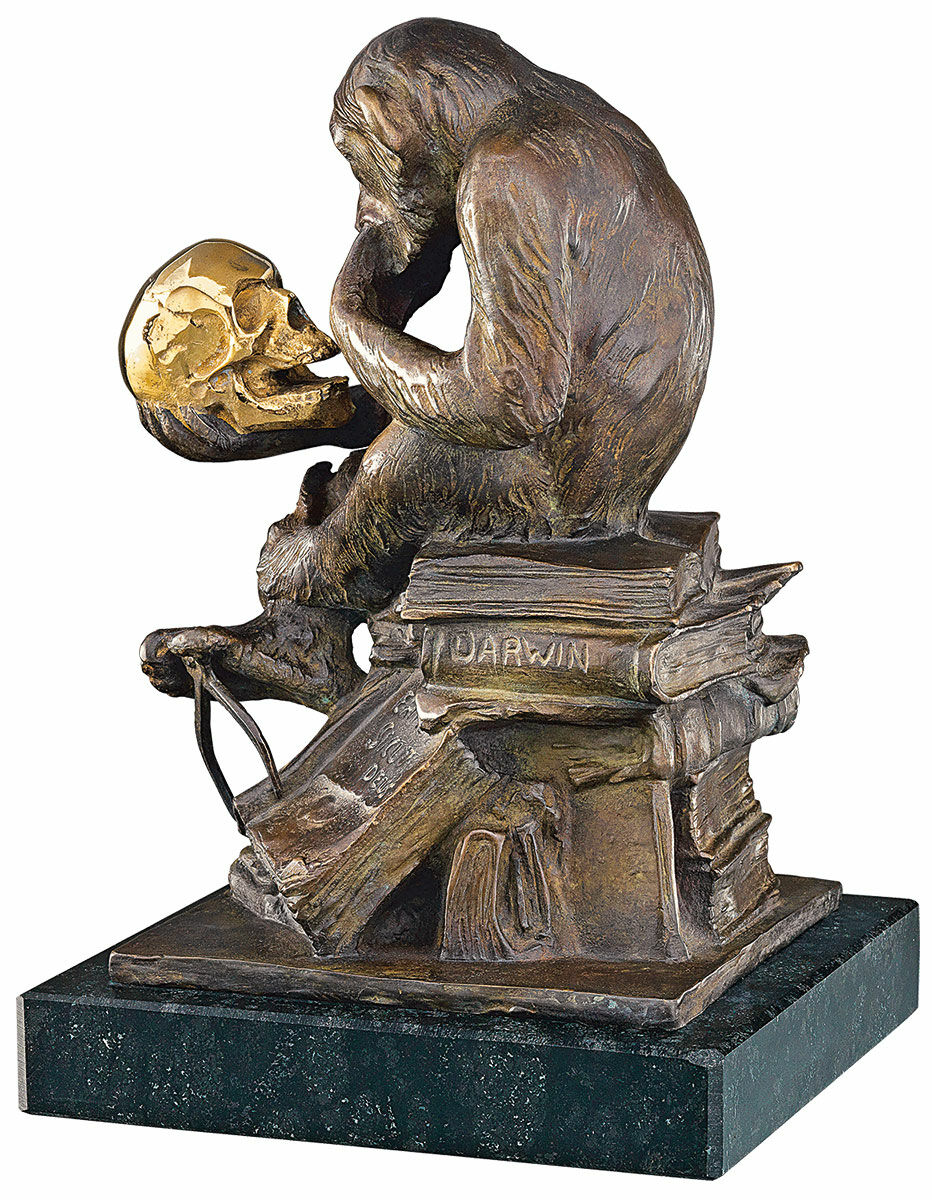 Sculpture "Monkey with Skull" (1892-93), bronze version by Wolfgang Hugo Rheinhold