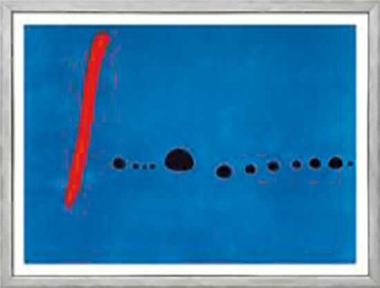 Beeld "Bleu II", ingelijst von Joan Miró