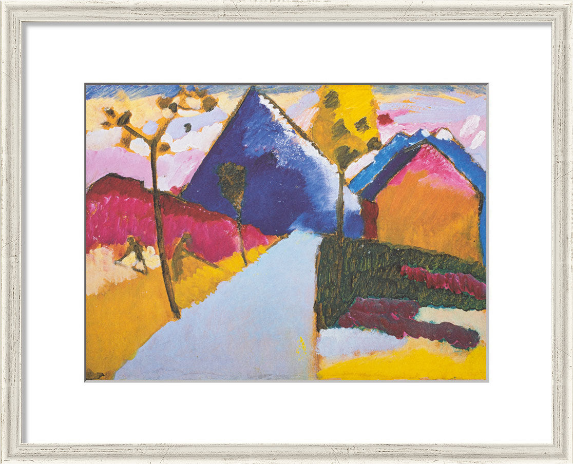 Obraz "Kochel - Prosta droga" (1909), oprawiony w ramę autorstwa Wassily Kandinsky