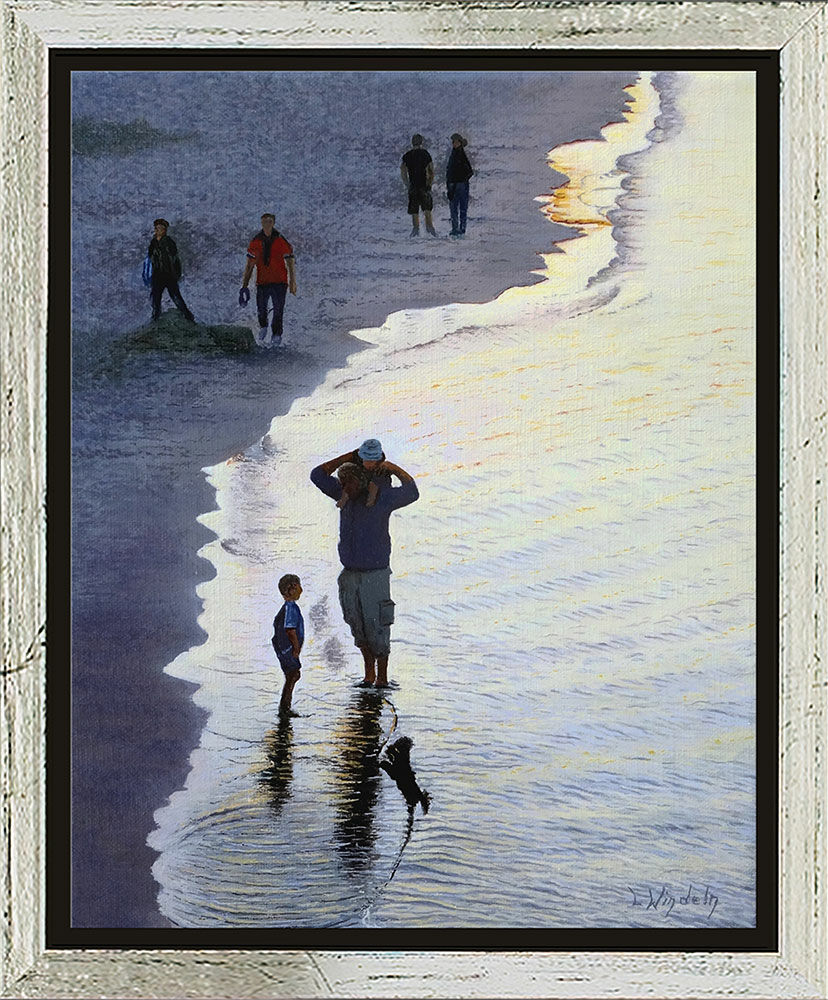 Picture "Evenings at the Beach of Rügen" (2021) (Original / Unique piece), framed by Leo Windeln