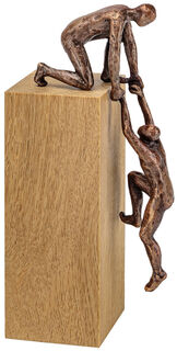 Skulptur "Gemeinschaft", Bronze auf Holz