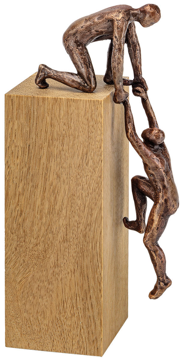 Skulptur "Gemeinschaft", Bronze auf Holz