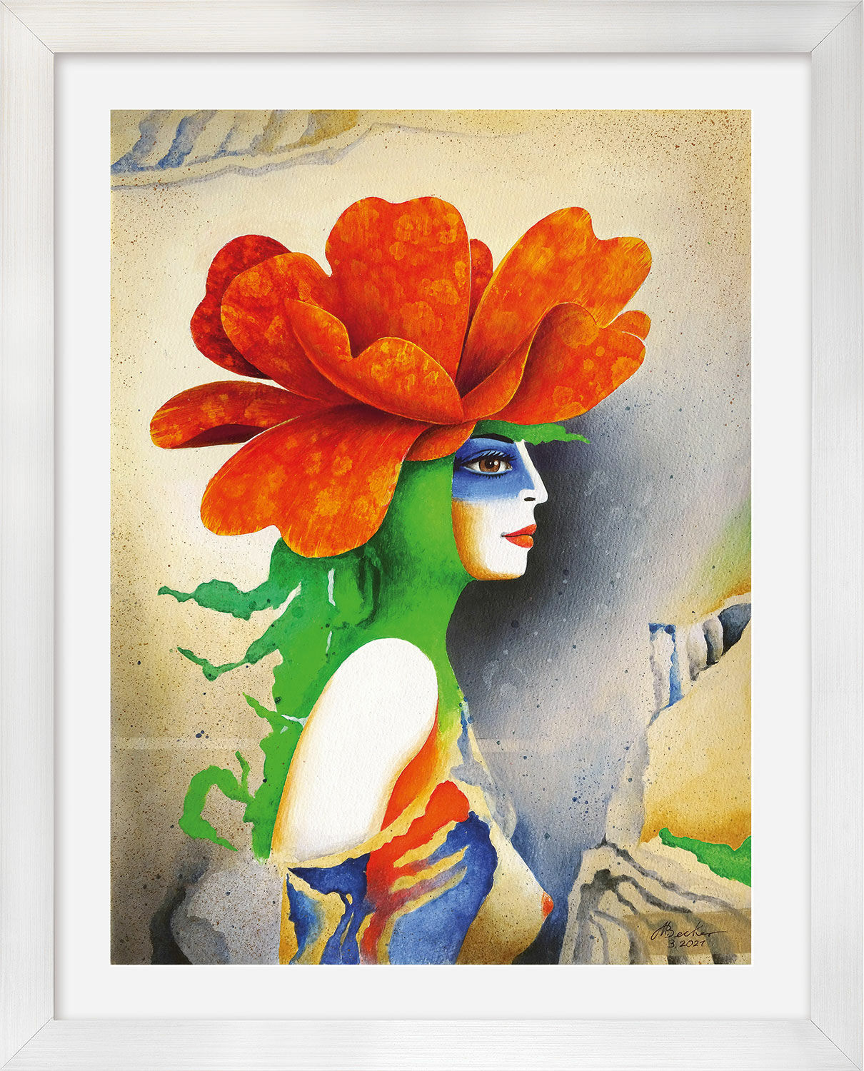 Picture "Flora-Lisa" (2021), framed by Michael Becker