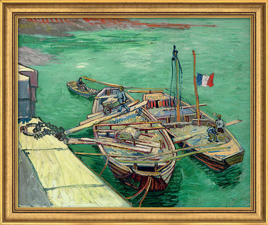 Tableau "Rhonebarken" (1888), encadré von Vincent van Gogh