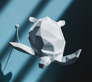 Figurine en porcelaine / objet mural "Tortue", version blanche de Andreas Franke