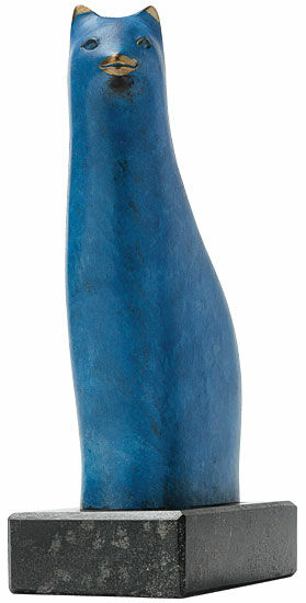 Sculptuur "Blauwe kat", brons von Falko Hamm