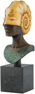 Bust "Head of the Ammonite", bronze version partially gold-plated