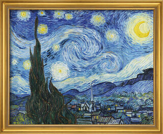 Bild "Sternennacht" (1889), gerahmt von Vincent van Gogh