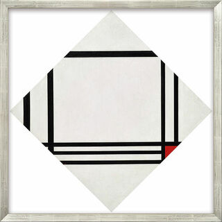 Picture "Diamond Composition with Eight Lines and Red / Picture No. III" (1938), framed by Piet Mondrian
