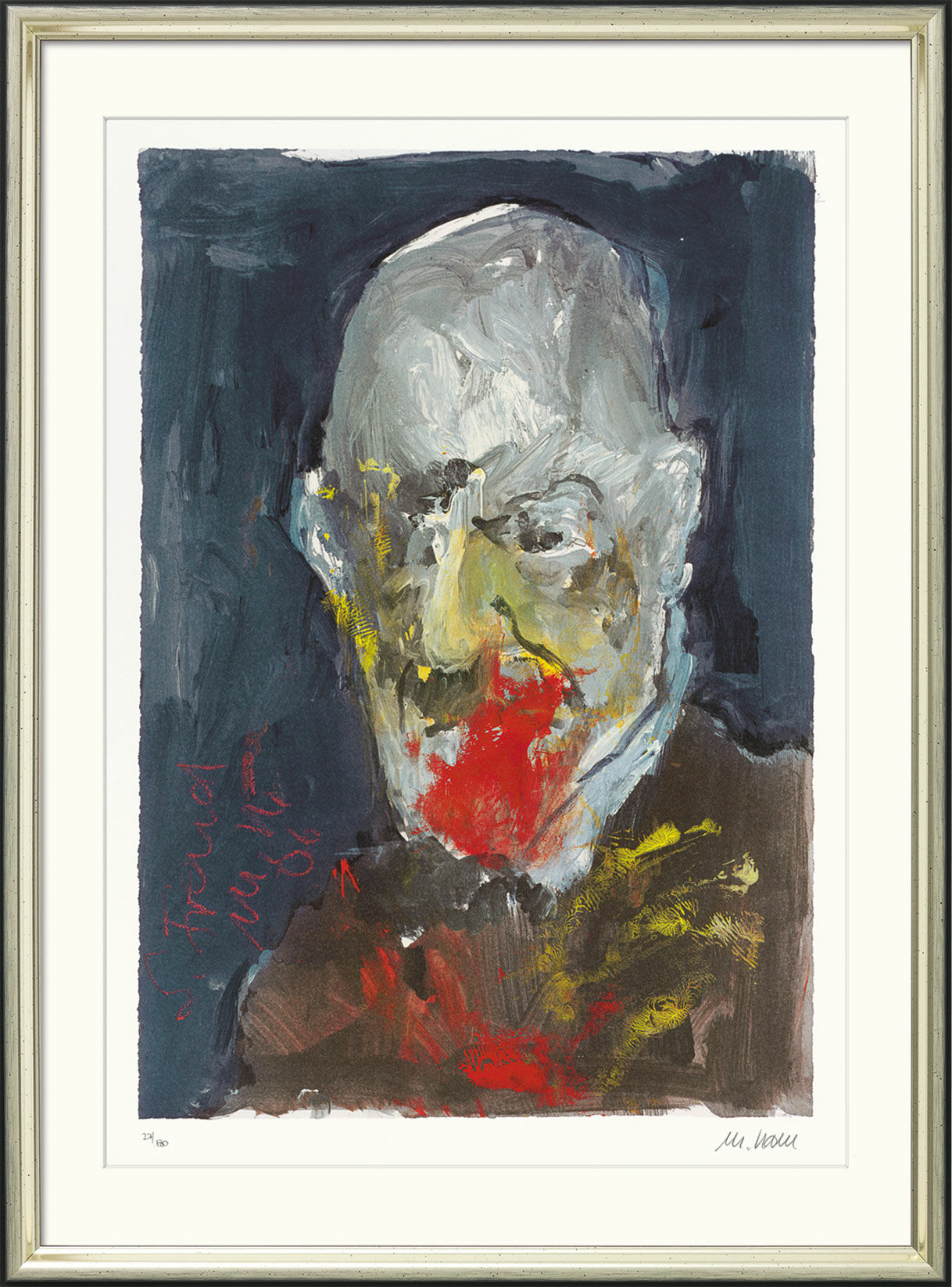 Bild "Sigmund Freud" (2006), gerahmt von Armin Mueller-Stahl