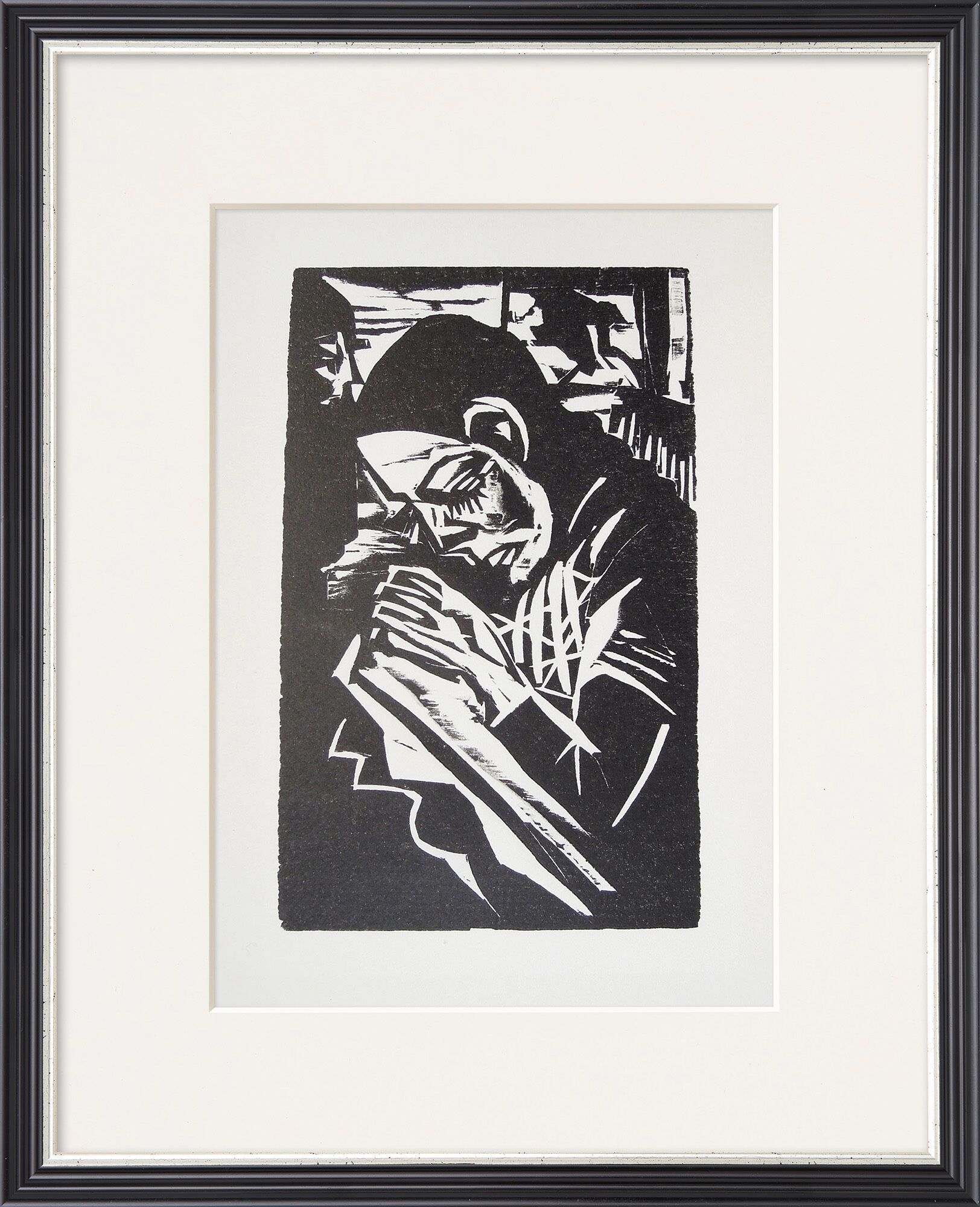 Tableau "Jeune fille brodant" (1923/1985) de Ernst Ludwig Kirchner