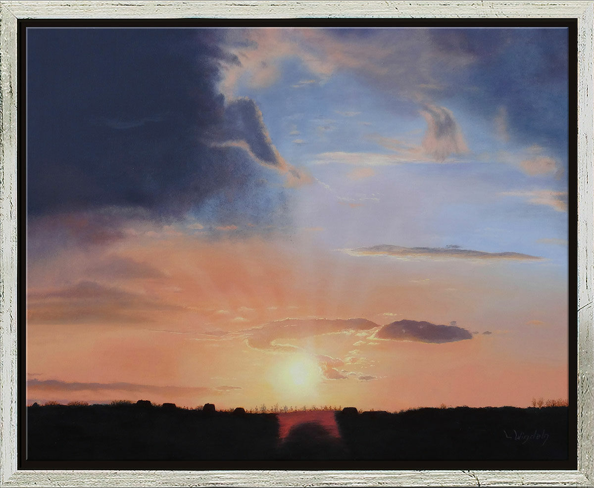 Picture "Sunset" (2018) (Original / Unique piece), framed by Leo Windeln
