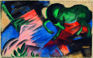 Picture "Green Horse" (1912), framed by Franz Marc