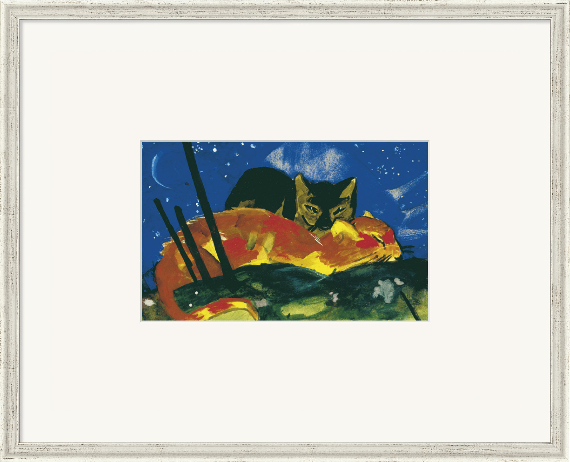 Picture "Two Cats" (1913), framed by Franz Marc
