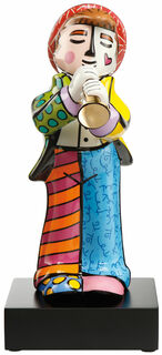 Porzellanskulptur "Trompeter", große Version von Romero Britto