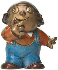 Skulptur "Mainzelmännchen Anton", Version in Bronze
