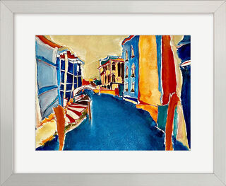 Picture "Palazzi by the Canale Grande" (2023) (Original / Unique piece), framed