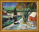 Schilderij "Bij de rivier in de winter (Leba)" (1922), goudomrande versie van Max Pechstein