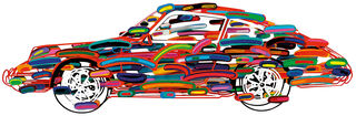 scultura murale 3D "Porsche 911" (2023), alluminio