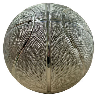 Deko-Objekt "Basketball", Version in Kunstguss Metallic-Silber