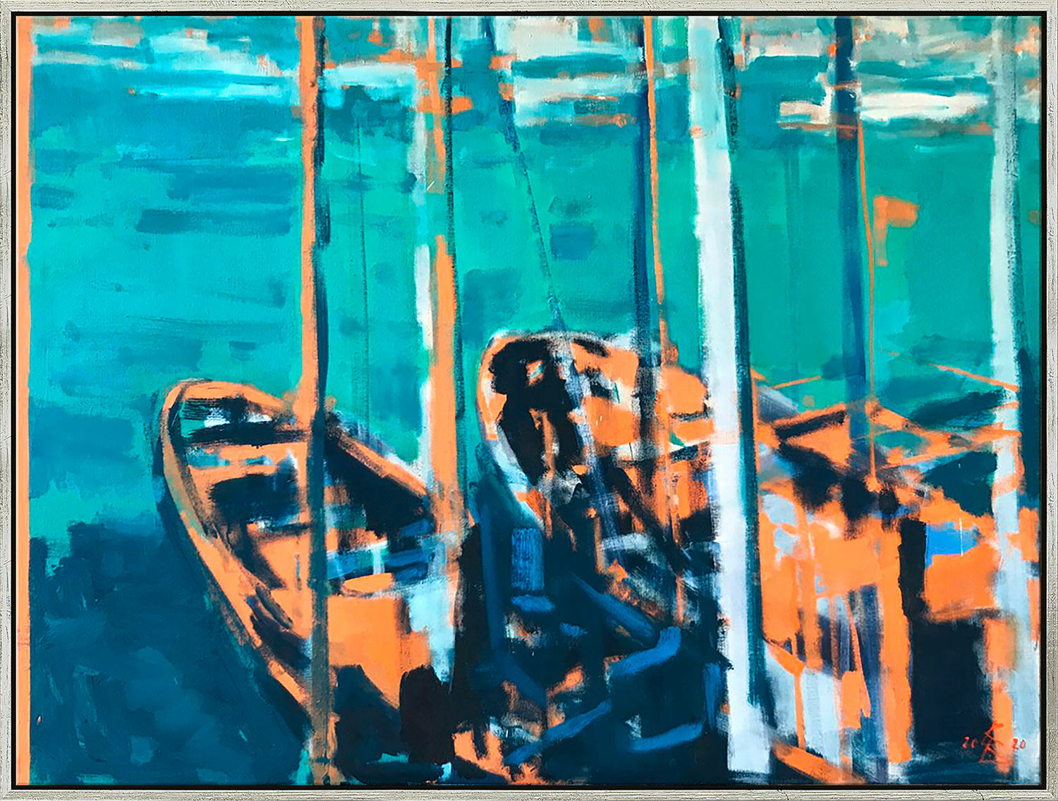 Picture "Harbour" (2020) (Original / Unique piece), framed by Wolf Bertram Becker