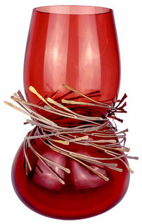 Vase "Festive Red", glass/metal
