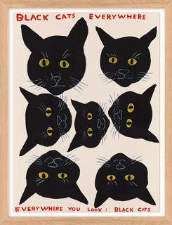 Tableau "Black Cats" (2021) von David Shrigley
