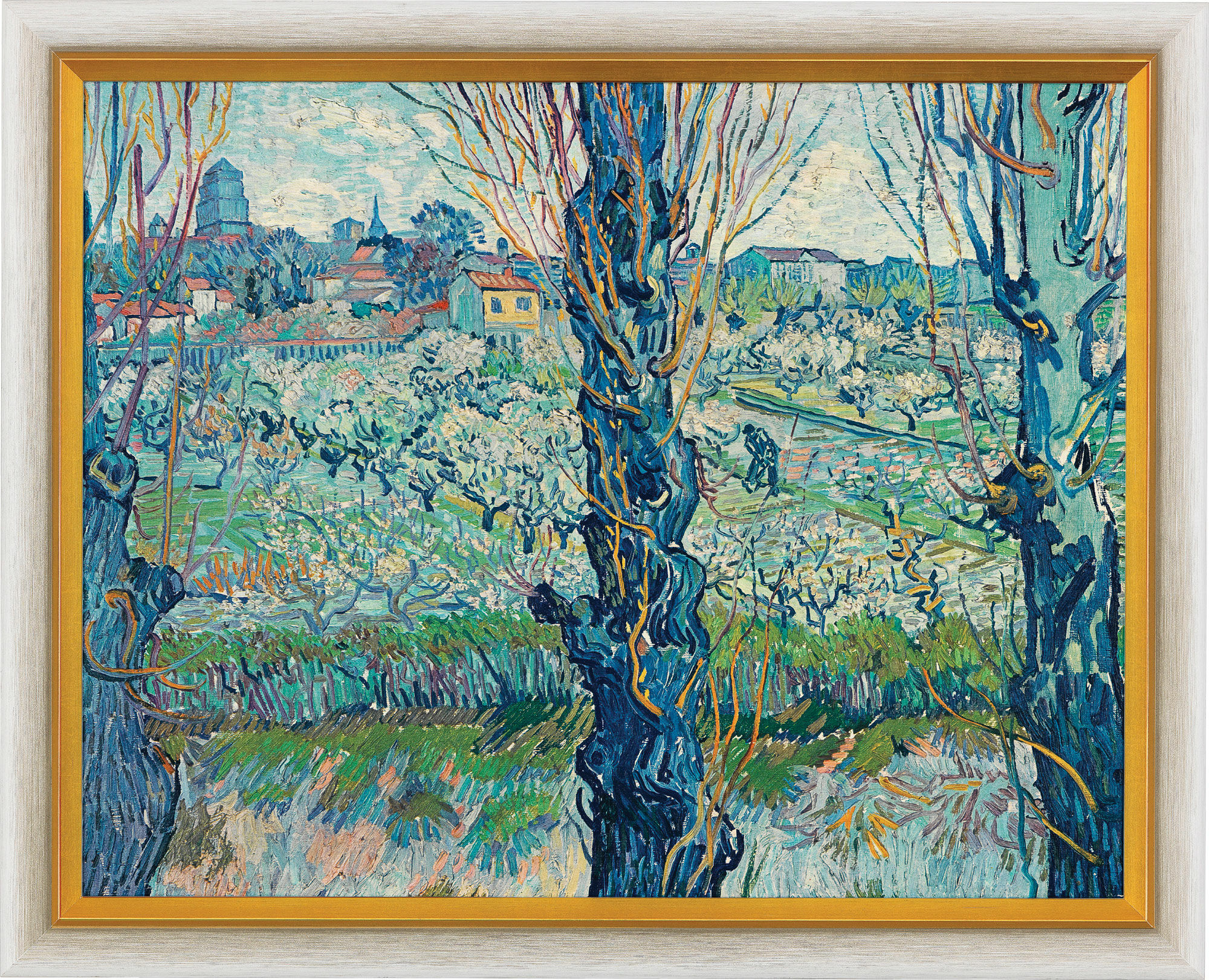Bild "Blick auf Arles" (1889), gerahmt von Vincent van Gogh