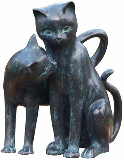 Gartenskulptur "Spielende Katzen", Bronze