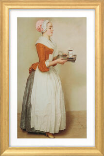 Bild "Schokoladenmädchen" (1743-45), gerahmt von Jean-Étienne Liotard