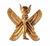 Égypte ancienne: Signe du zodiaque du "Vierge" (24.8.-23.9.) avec une pierre porte-bonheur de citrine, broche
