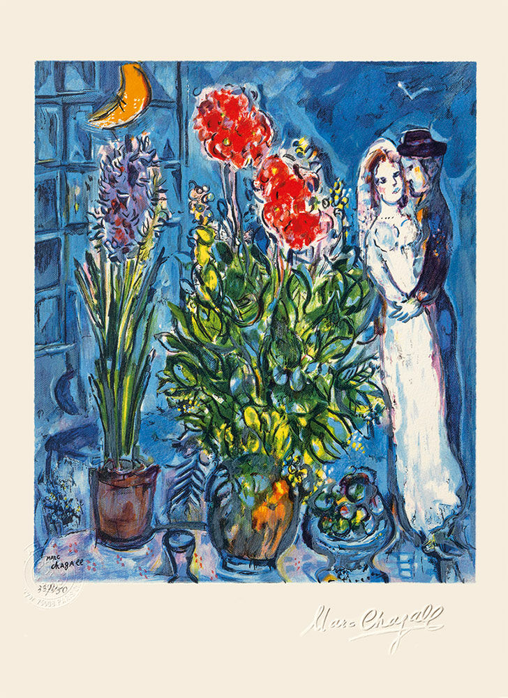 Picture "Les Mariés", unframed by Marc Chagall