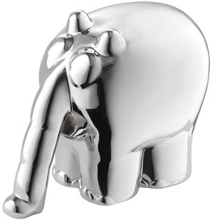 Skulptur "Ottifant", støbt version, metallisk sølv af Otto Waalkes