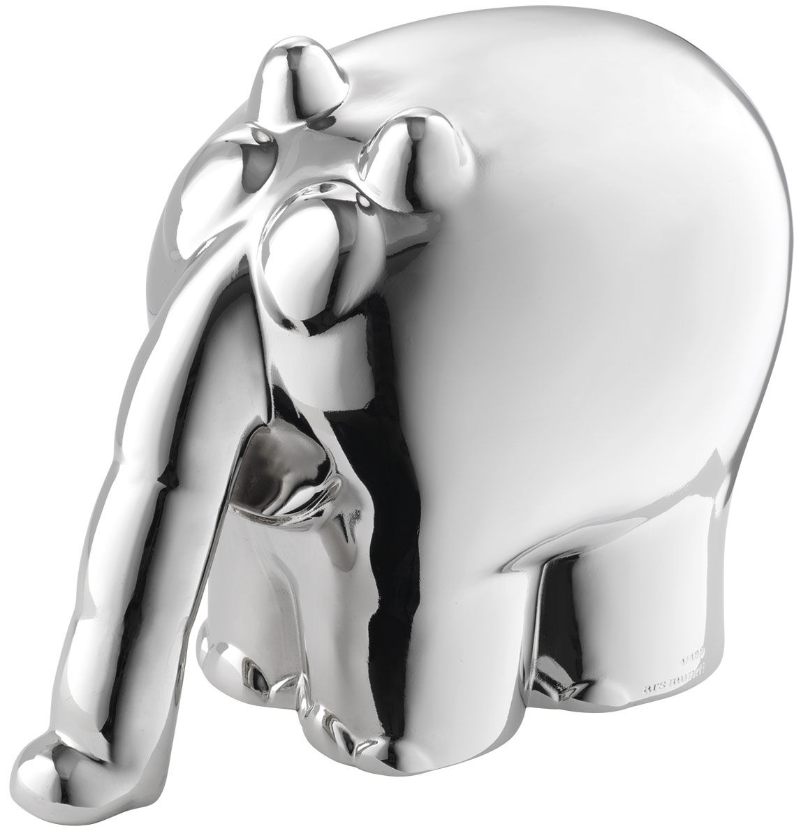 Skulptur "Ottifant", støbt version, metallisk sølv af Otto Waalkes
