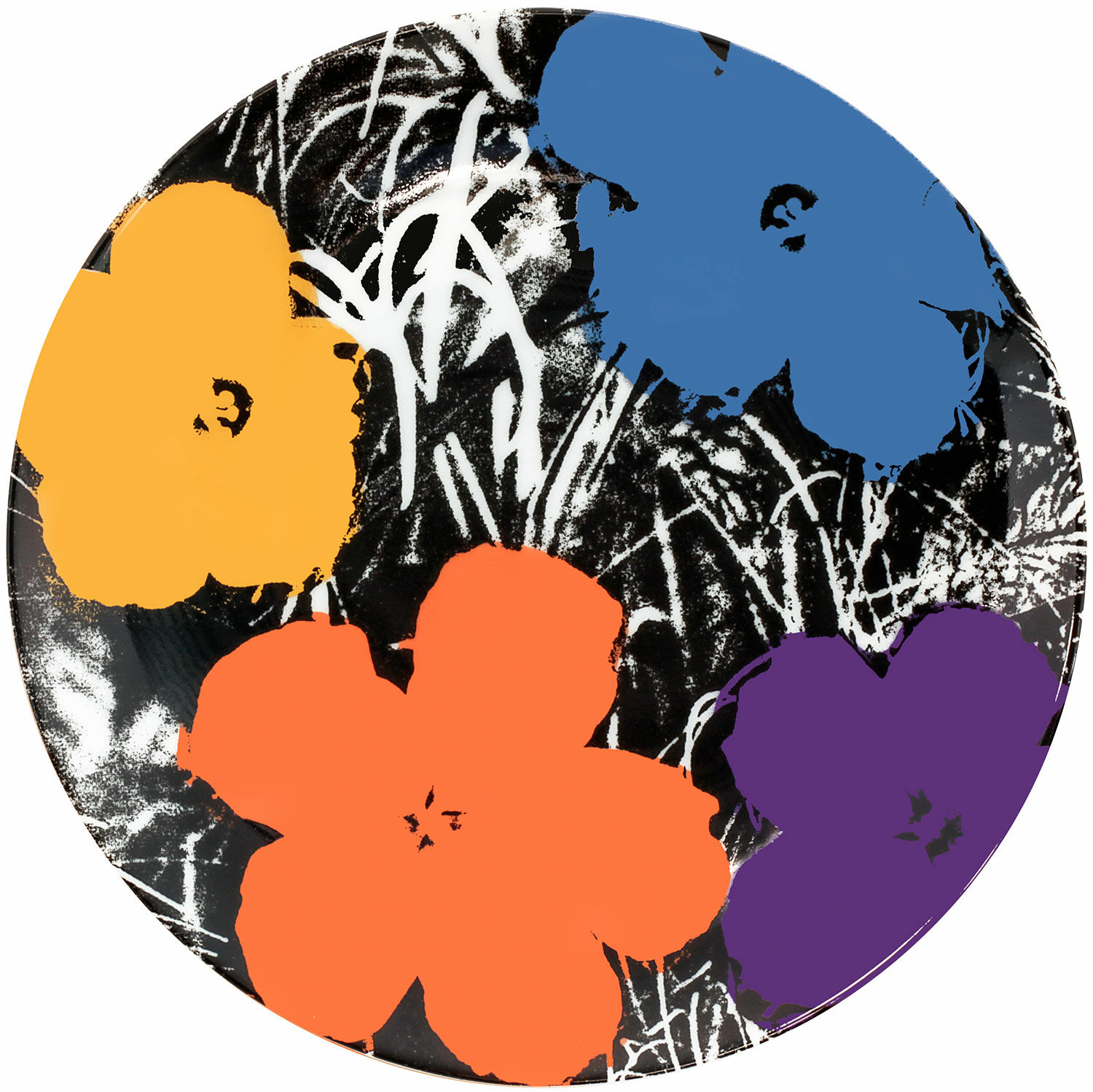 Porseleinen bord "Bloemen" (kleurrijk) von Andy Warhol