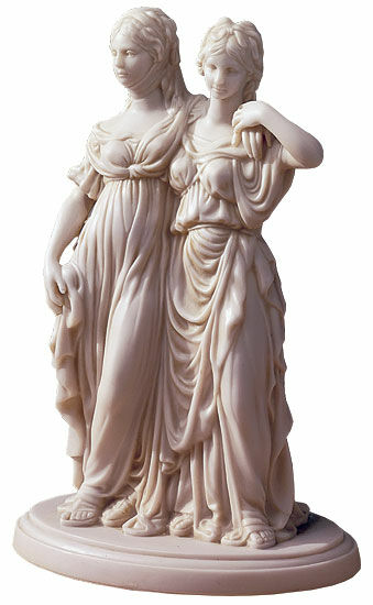 Sculpture "Luise and Friederike", reduction in artificial marble by Johann Gottfried Schadow