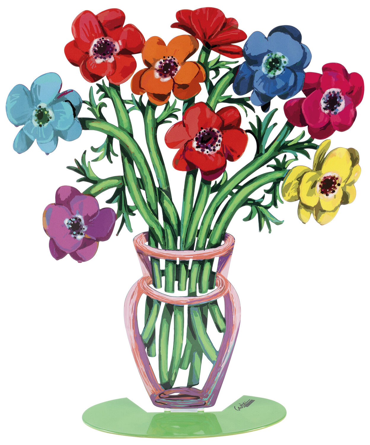 Oboustranná stojanová socha "Poppies" od David Gerstein