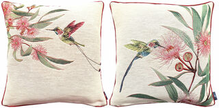 Set of 2 cushion covers "Humming-Bird I & II", cream version