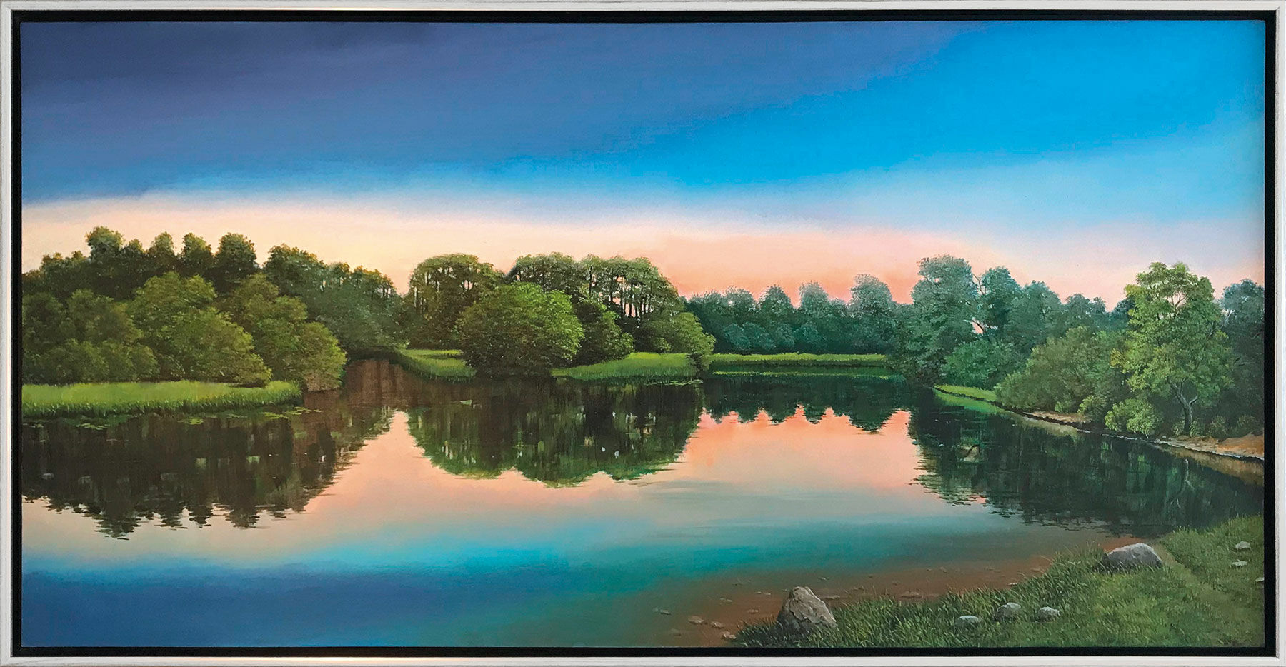 Picture "Evening Light" (2022) (Original / Unique piece), framed by Arnold Voet