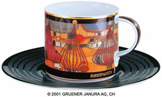 (656B) Artist's mug "L'Expulsion" by Friedensreich Hundertwasser