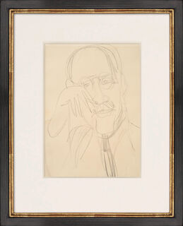 Schilderij „Dr. Hagemann“ met een portretstudie op de achterzijde (ca. 1930) (Uniek exemplaar)
