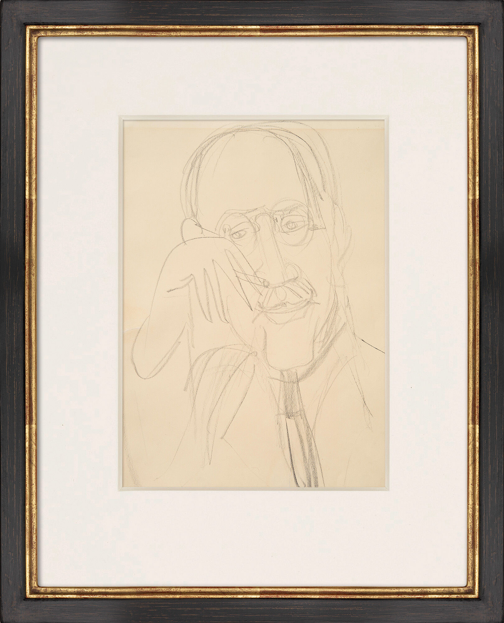 Tableau "Dr Hagemann" avec une étude de portrait au verso (c. 1930) (Pièce unique) de Ernst Ludwig Kirchner