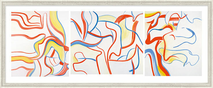 Billede "Triptych (UNTITLED V / UNTITLED II / UNTITLED IV)" (1985), indrammet von Willem de Kooning