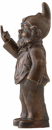 Skulptur "Sponti Dwarf", bronzeret version von Ottmar Hörl